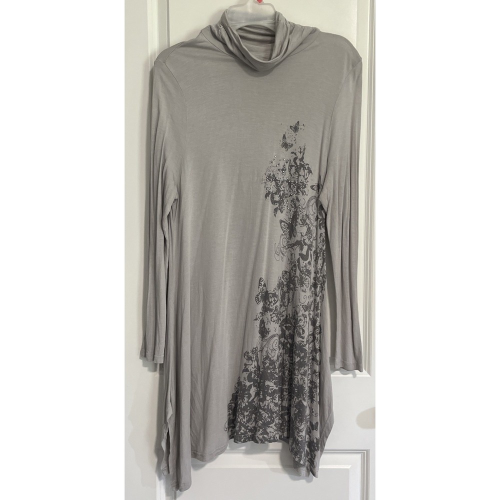 Soft Surroundings Renaissance Swing Tunic Lagenlook Shirt Dress Butterfly Top XL